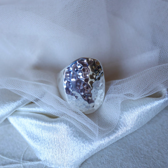 Hammered Finish Chunk Ring