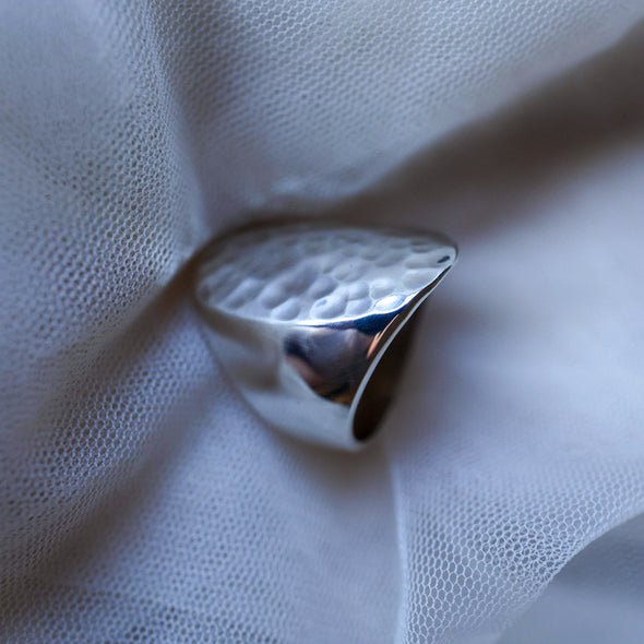Hammered Finish Chunk Ring