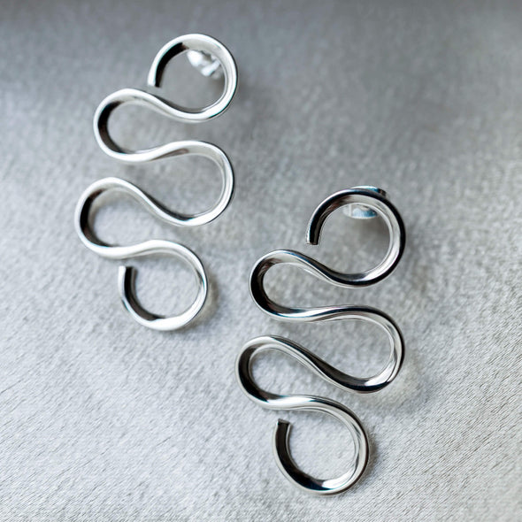 Swirls post earrings