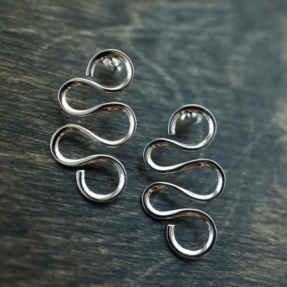 Swirls post earrings