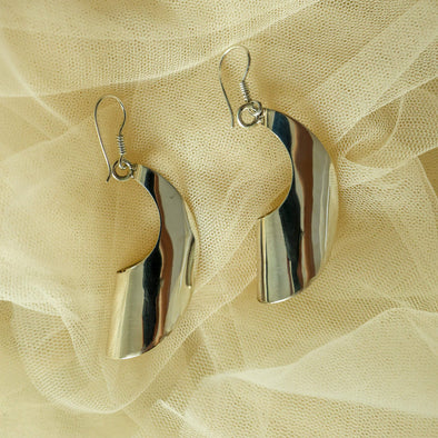 Modern Cylinder Disc Earrings