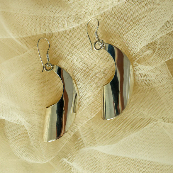 Modern Cylinder Disc Earrings