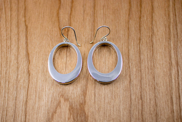 Oval Cutout Hook Earrings